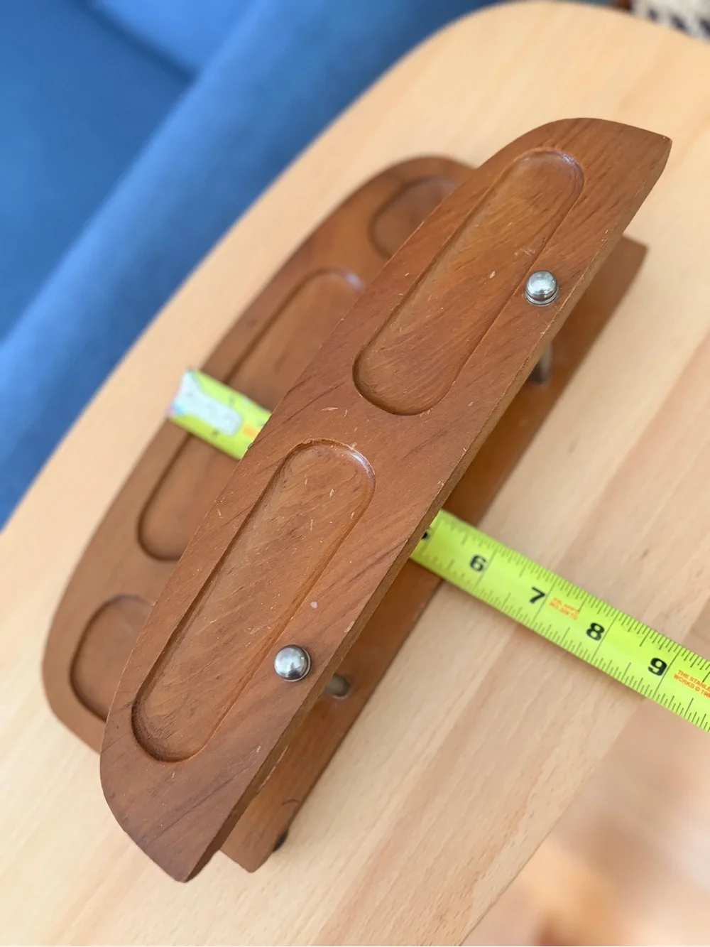 Vintage 1960s MCM Wood Valet Tray | Tiered Dresser Organizer | Dark Wood Catchal
